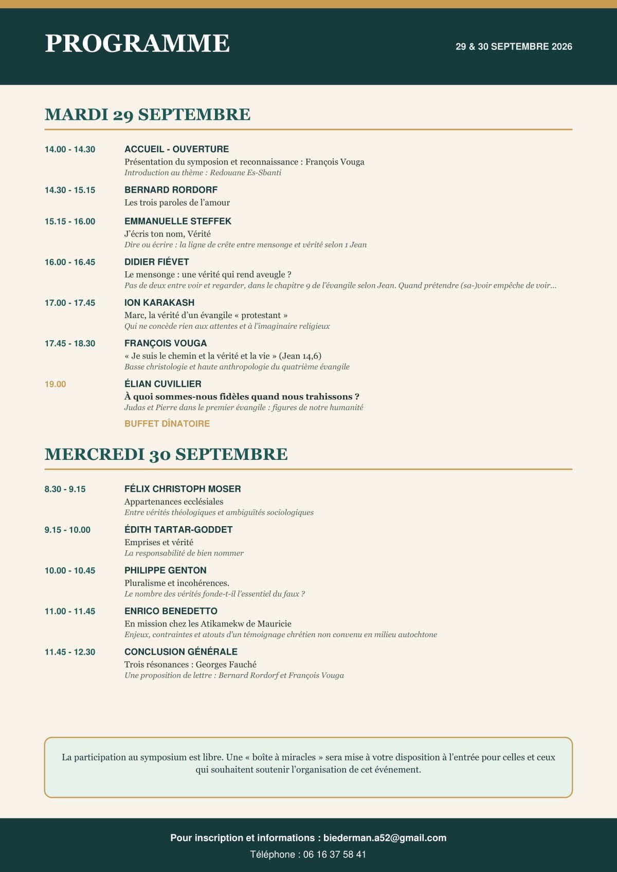 Programme complet du colloque Élian Cuvillier - liste des intervenant·e·s et titres des interventions